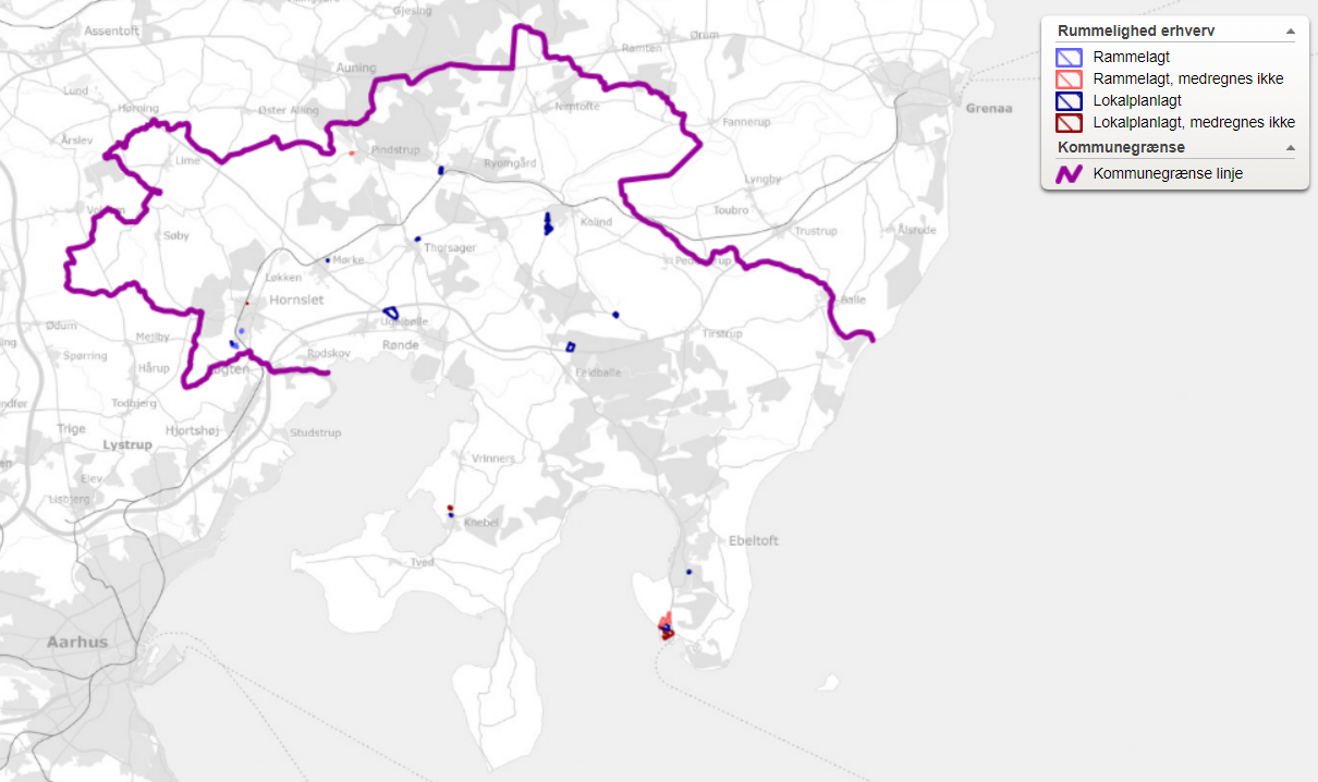 kort over aktuel rummelighed i erhvervsarealer